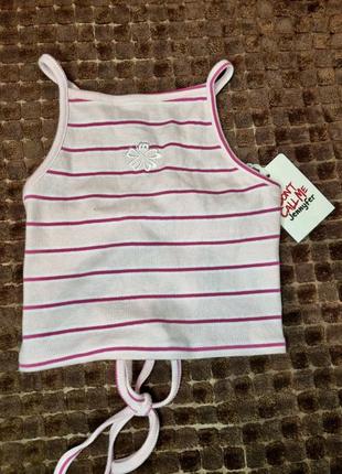 Топ в полоску с шнуровками на спине