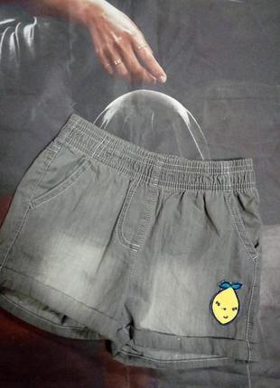 Шорти, на дівчинку, літні, джинсові 86-92