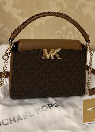 Сумка michael kors karlie original коричневая с логотипом оригинал