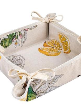 Хлебница текстильная корзинка для сладостей limaso 20х20х8 см. гобелен1 фото