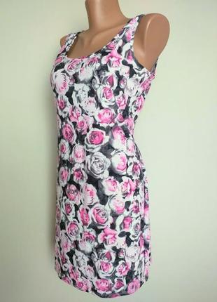 Сукня принт трояндочки, в маечном стилі be beau розмір 16 на 14
