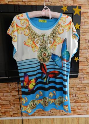 ✅футболка-блуза трикотаж спинка спереду-трикотаж масло рр ххl