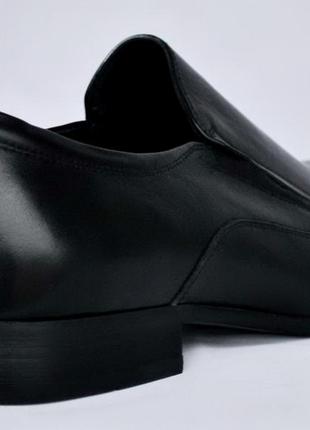 Размер 44 - стопа 28,5 см  классические полноразмерные мужские кожаные полуботинки, черные  fortuno 13o5823 фото
