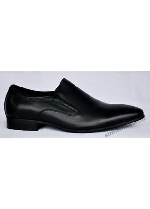 Размер 44 - стопа 28,5 см  классические полноразмерные мужские кожаные полуботинки, черные  fortuno 13o5822 фото