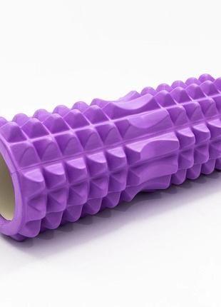 Валик массажный ms 0857-4-v. роллер для йоги и фитнеса. еva. размер 33-12см. фиолетовый2 фото