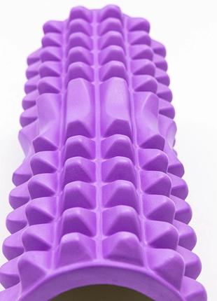 Валик массажный ms 0857-4-v. роллер для йоги и фитнеса. еva. размер 33-12см. фиолетовый3 фото