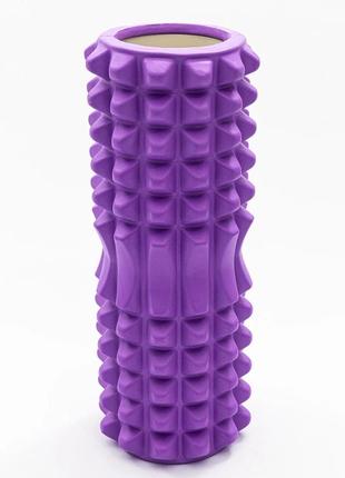 Валик массажный ms 0857-4-v. роллер для йоги и фитнеса. еva. размер 33-12см. фиолетовый4 фото
