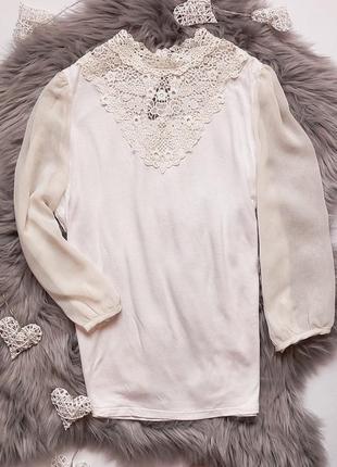 Блуза з мереживом h&m розмір m