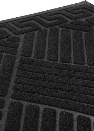 Коврик придверный грязезащитный relana mx geometry 45x75 см прямоугольный черный7 фото