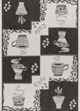 Килим безворсовий на гумовій основі karat flex 950/80 1.00x1.40 м прямокутний сірий чорний