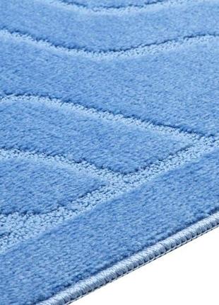 Набор ковриков для ванной и туалета relana elana 5336 50x80+50x40 см темно голубой8 фото