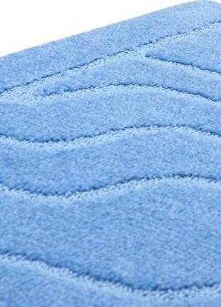 Набор ковриков для ванной и туалета relana elana 5336 50x80+50x40 см темно голубой10 фото
