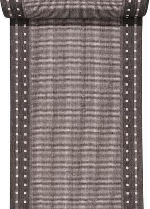 Ковровая дорожка безворсовая на резиновой основе karat flex 1963/80 1.20 м черный1 фото