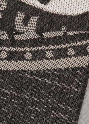 Килим безворсовий на гумовій основі karat flex 1905/80 1.00x1.40 м прямокутний чорний сірий5 фото