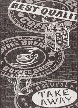 Ковер безворсовый на резиновой основе karat flex 1905/80 1.00x1.40 м прямоугольный черный серый