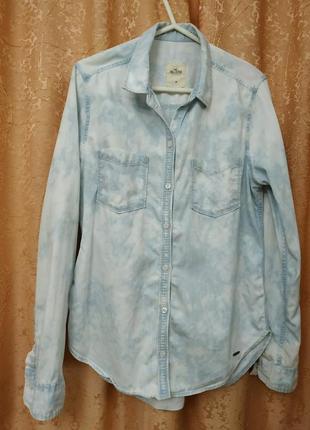 Фирменная джинсовая рубашка hollister