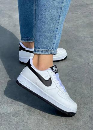 Nike air force 1 white black logo3 фото