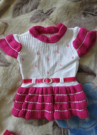 Платье нарядное, теплое, вязанное.74р.гетры в подарок