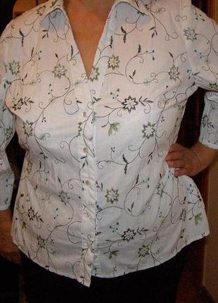 Коттоновая блуза-рубашка под пояс, l-xl3 фото
