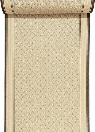 Ковровая дорожка безворсовая на резиновой основе karat flex 1944/19 1.20 м бежевый коричневый1 фото