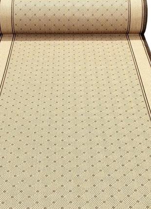 Ковровая дорожка безворсовая на резиновой основе karat flex 1944/19 0.67 м бежевый коричневый2 фото