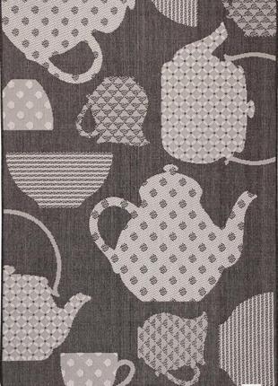 Ковер безворсовый на резиновой основе karat flex 19056/80 1.33x1.95 м прямоугольный черный серый