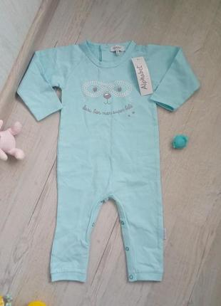 Стильний коттоновый чоловічок піжама комбінезон на 9 міс