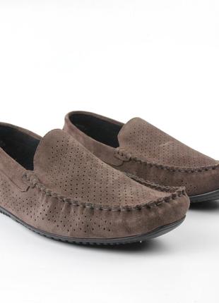 Мокасины замшевые коричневые с перфорацией мужская обувь больших размеров rosso avangard 708 brown perf bs