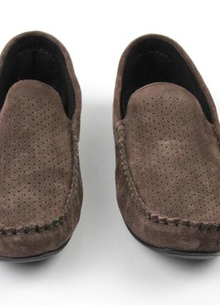 Мокасины замшевые коричневые с перфорацией мужская обувь больших размеров rosso avangard 708 brown perf bs4 фото