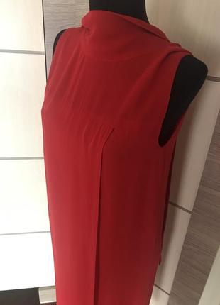 Ошатне червоне плаття натуральний шовк5 фото