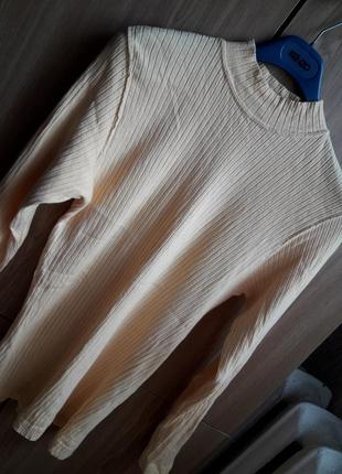 Ніжно-синій кофта в рубчик