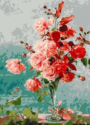 Картина за номерами "рожеві троянди" art craft 13135-ac 40х50 см