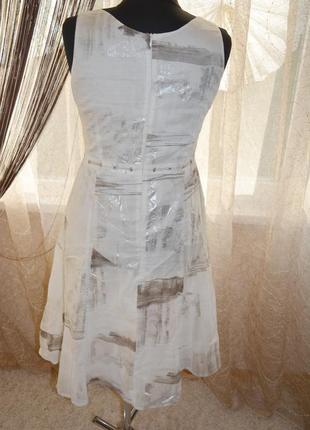 Легке натуральне плаття - сарафан, бавовну, срібло3 фото