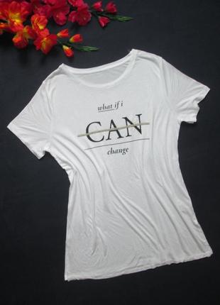 Бесподобная легкая стрейчевая футболка с надписью 100% вискоза chicorre