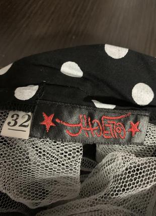 Юбка мини в горох с кружевом панк готичная анимэ5 фото