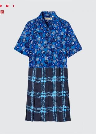 Синя сукня uniqlo+marni вільного фасону