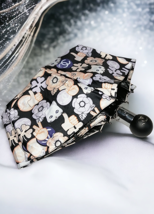 Chanel chic: элегантный женский складной зонт с 8 карбоновыми спицами и нейлоновой тканью.