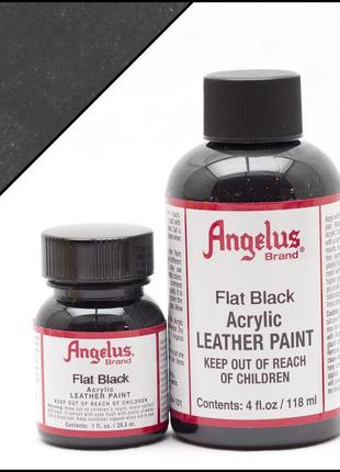 Краска для кожи angelus flat black (матовый черный)1 фото