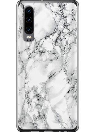 Чехол силиконовый на телефон huawei p30 мрамор белый "4480u-1622-58250"