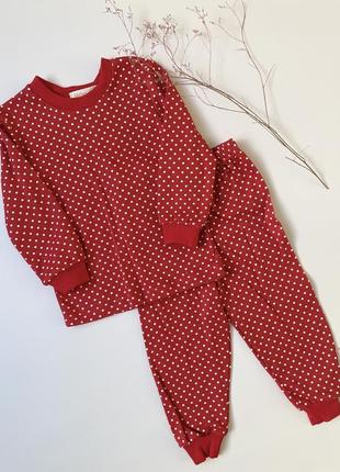 Красная пижамка для детей в горох