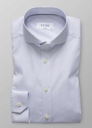 Рубашка slim мужская стильная модная дорогой бренд eton размер 39