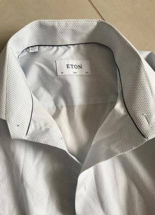 Рубашка slim мужская стильная модная дорогой бренд eton размер 398 фото