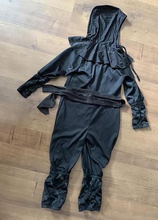 Чёрный ниндзя самурай костюм карнавальный