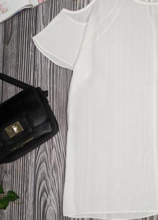 Белая шифоновая блуза с открытым плечами asos #15262 фото
