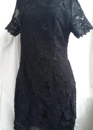 Женское черное кружевное платье8 фото