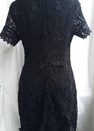 Женское черное кружевное платье9 фото