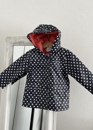 Дощовик на флісі в горох . дощова куртка для дівчинки в горох minnie mouse2 фото