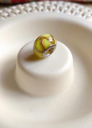 Шарм на браслет мурано, серебро 925