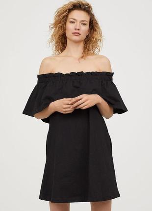 Платье миди с карманами h&m 2023 коттон