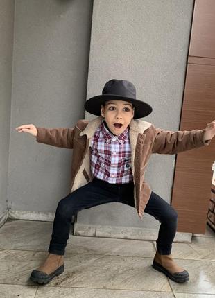 Капелюх фетровий чорний дитячий, шляпа федора